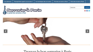 Page d'accueil du site : Serrurier-a-Paris.info