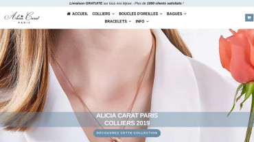 Page d'accueil du site : Alicia Carat Paris