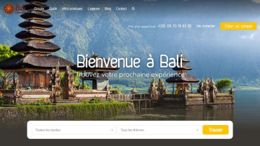 Page d'accueil du site : Voyage Bali