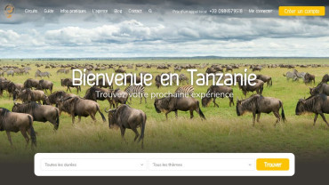 Page d'accueil du site : Voyage Tanzanie