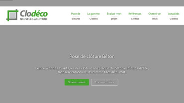 Page d'accueil du site : Clodeco na