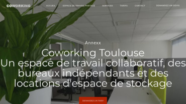 Page d'accueil du site : Toulouse Coworking Space