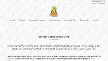 Page d'accueil du site : Ecotech Construction
