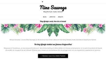 Page d'accueil du site : Nina Sauvage