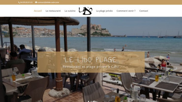 Page d'accueil du site : Le Lido à Calvi