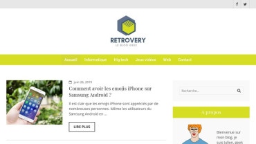 Page d'accueil du site : Retrovery