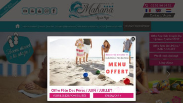 Page d'accueil du site : camping-mahana