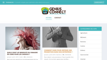 Page d'accueil du site : Genius connect