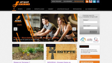 Page d'accueil du site : Art’Sport Café