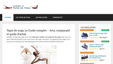 Page d'accueil du site : Le monde du tapis de yoga
