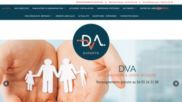 Page d'accueil du site : DVA experts