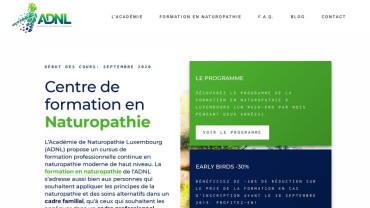 Page d'accueil du site : Académie de Naturopathie Luxembourg (ADNL)