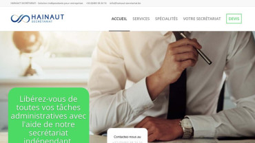 Page d'accueil du site : Hainaut Secrétariat