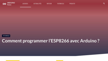 Page d'accueil du site : Arduino France