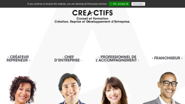 Page d'accueil du site : CréActifs
