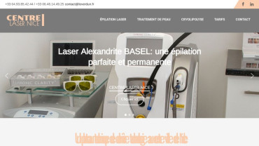 Page d'accueil du site : Centre Laser Nice 