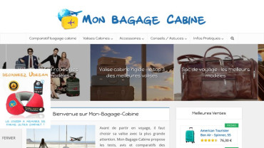 Page d'accueil du site : Mon bagage cabine