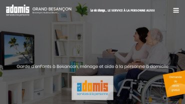Page d'accueil du site : Adomis Besançon