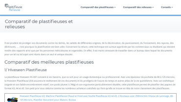 Page d'accueil du site : Plastifieuse Relieuse