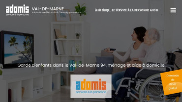Page d'accueil du site : Adomis Val-de-Marne