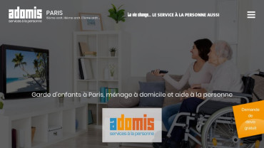 Page d'accueil du site : Adomis Paris Ouest