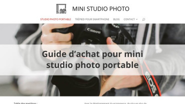 Page d'accueil du site : Mini Studio Photo