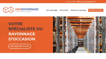 Page d'accueil du site : ADS Rayonnage