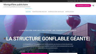 Page d'accueil du site : Montgolfière Publicitaire