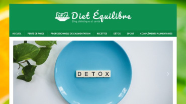 Page d'accueil du site : dietequilibre