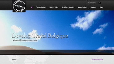 Page d'accueil du site : Develop Travel