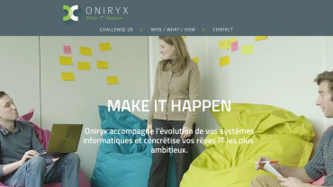 Page d'accueil du site : Oniryx
