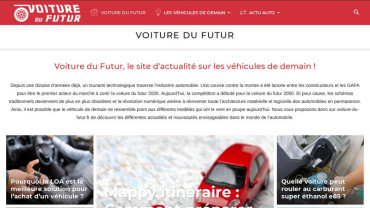 Page d'accueil du site : Voitur du Futur