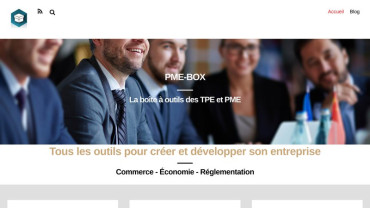 Page d'accueil du site : PME BOX