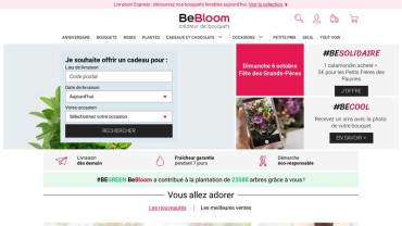 Page d'accueil du site : BeBloom