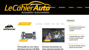 Page d'accueil du site : Le Cahier Auto