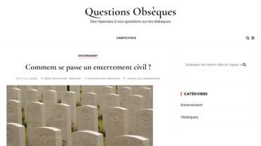 Page d'accueil du site : Questions Obsèques