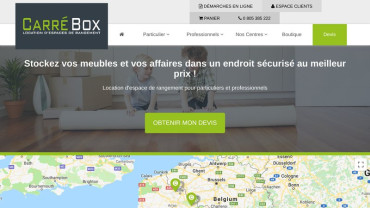 Page d'accueil du site : CarréBox
