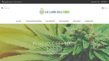 Page d'accueil du site : Le Lab du Cbd