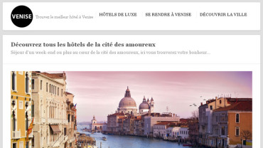 Page d'accueil du site : Hôtels à Venise