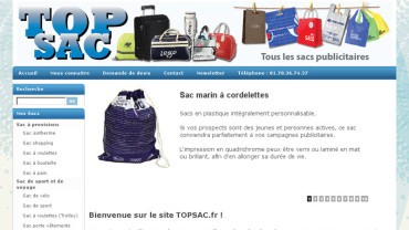 Page d'accueil du site : Topsac