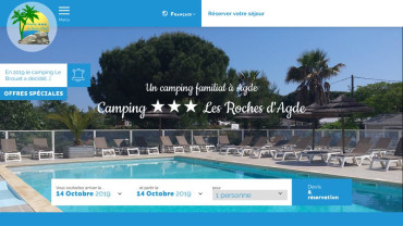 Page d'accueil du site : Les Roches d'Agde