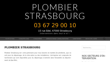 Page d'accueil du site : Plombier à Strasbourg