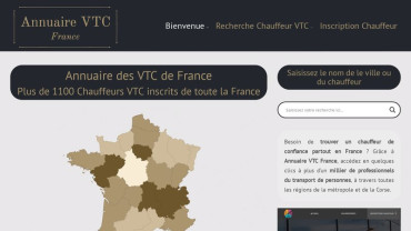 Page d'accueil du site : Annuaire VTC France 