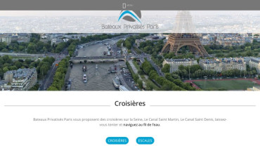 Page d'accueil du site : Bateaux-Privatises-Paris, Croisières-Paris