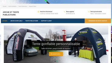 Page d'accueil du site : Tente Gonflable