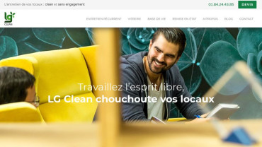 Page d'accueil du site : LG Clean