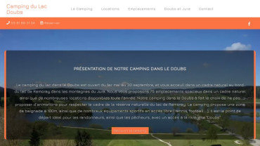 Page d'accueil du site : Camping lac Remoray