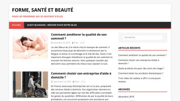 Page d'accueil du site : Forme Sante Beauté