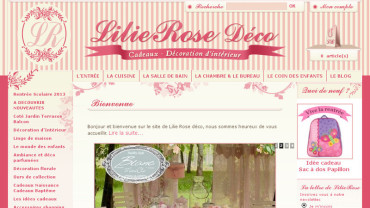 Page d'accueil du site : Lilie Rose déco