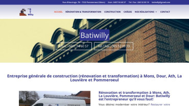 Page d'accueil du site : Batiwilly